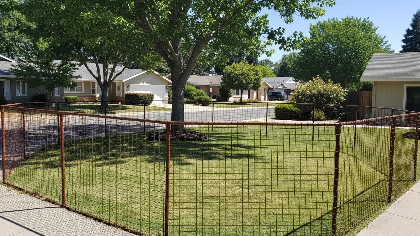 Durable snake fencing installed around a residential property in Sacramento, enhancing outdoor safety