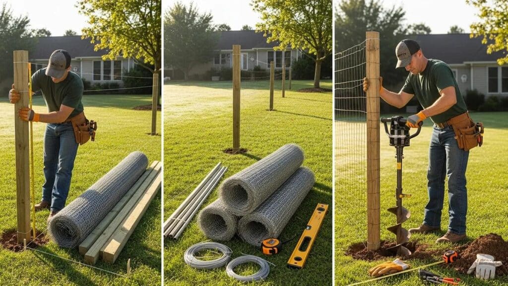 Professional installation of snake fencing, showcasing the process of site preparation and material selection for safety and durability