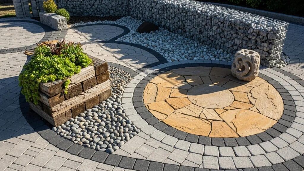 Diverse hardscaping materials showcasing personalized design options